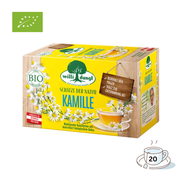 Willi Dungl Bio Tee Bio Kamille, Kräutertee, 20 Teebeutel im Kuvert